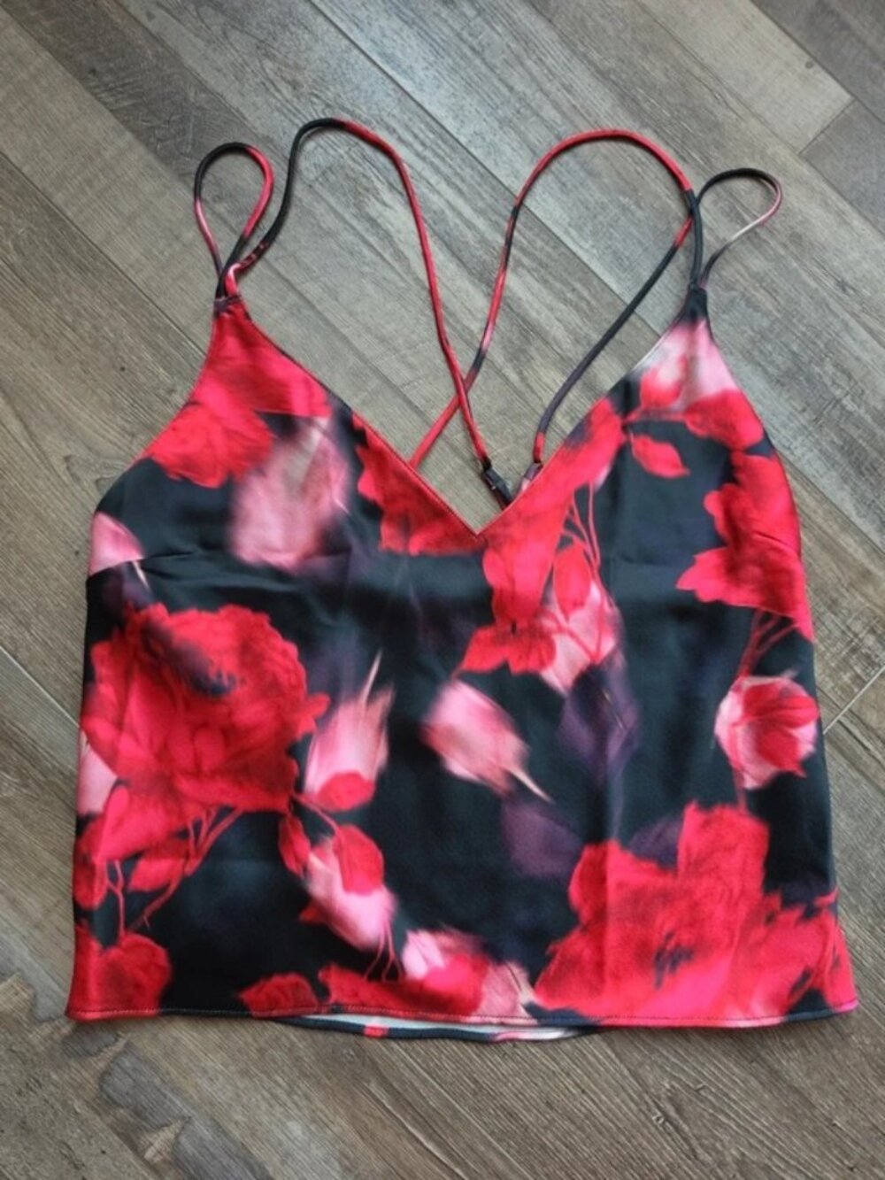 Victoria's Secret red and black cami top XS NWT going out date night